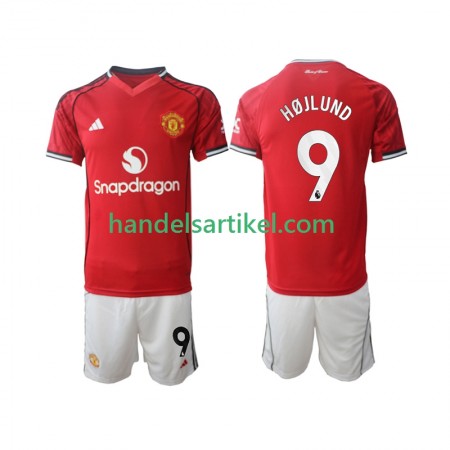 Manchester United Rasmus Hojlund 9 Kinder Heim Trikotsatz 2025/26 Kurzarm
